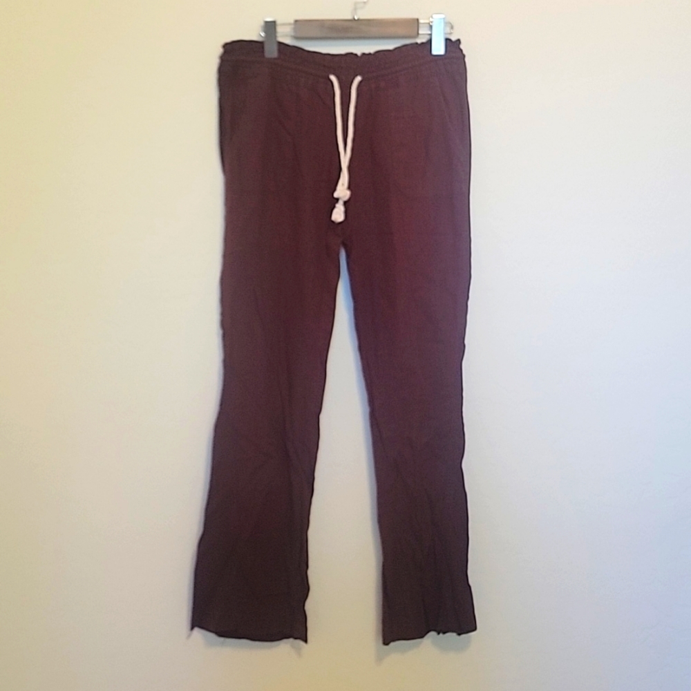 Roxy Linen maroon Oceanside Beach Pants